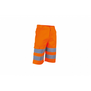 BERMUDA DE TRAVAIL HAUTE VISIBILITE PHARE ORANGE FLUO - LMA