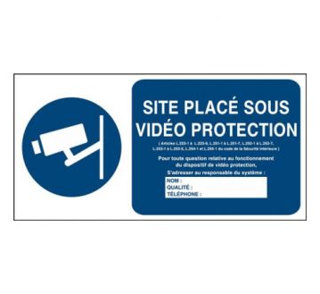 PANEAU PVC "SITE SOUS VIDEOPROTECTION"...